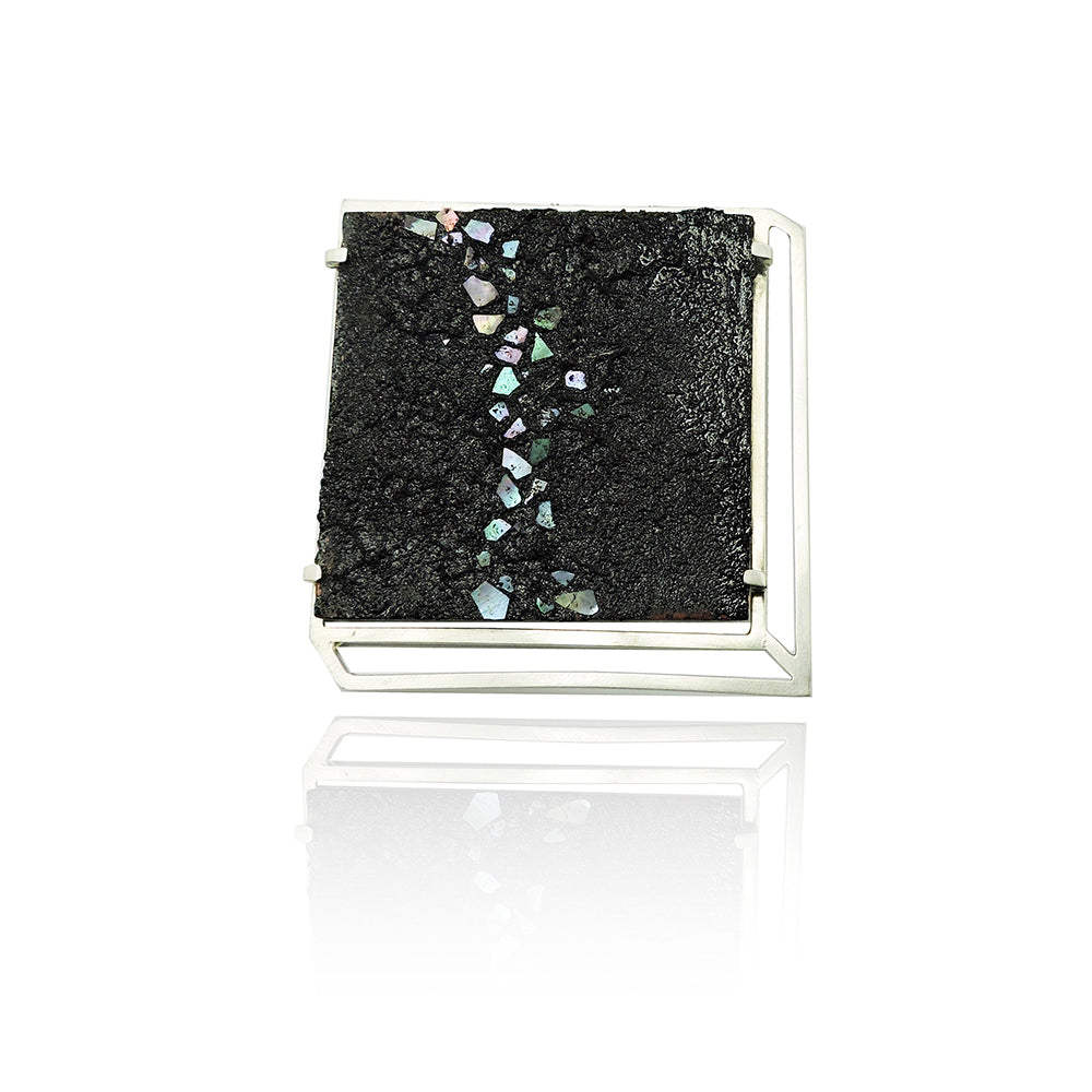 Square Lacquer Brooch